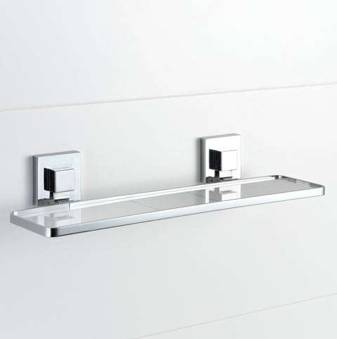 Polished Stainless Steel Acrylic Suction Bathroom Shelf