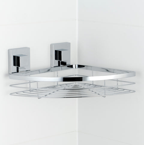 Polished Stainless Steel Suction Corner Caddy
