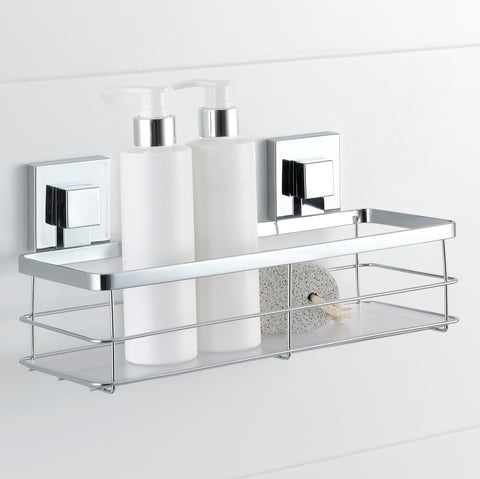 Polished Stainless Steel Suction Acrylic Large Shower Caddy