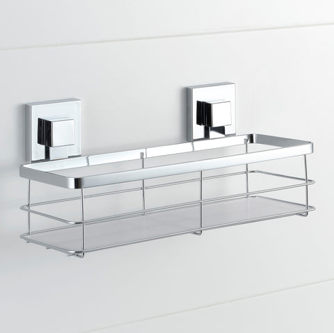 Polished Stainless Steel Suction Acrylic Large Shower Caddy