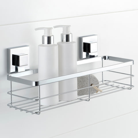 Polished Stainless Steel Suction Large Shower Caddy