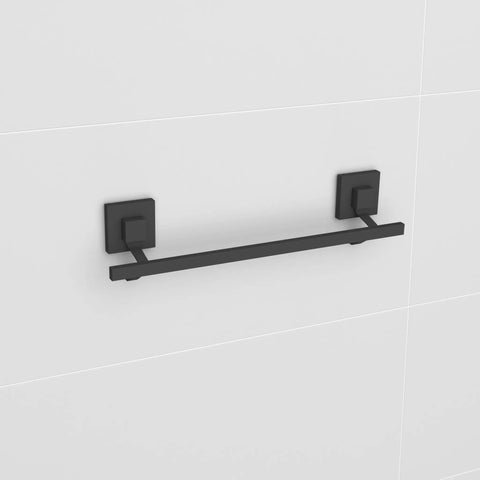 Matte Black Suction 40cm Single Towel Rail