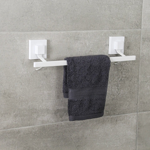 Matte White Suction 40cm Single Towel Rail