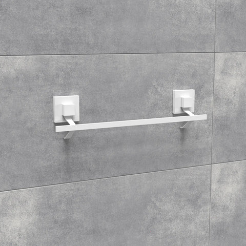 Matte White Suction 40cm Single Towel Rail