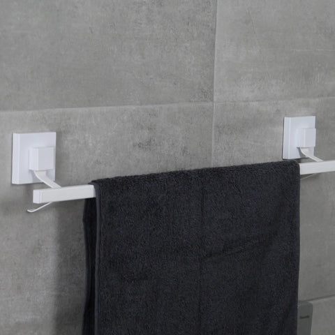 Matte White Suction 60cm Single Towel Rail