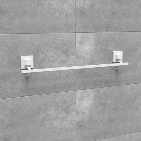 Matte White Suction 60cm Single Towel Rail