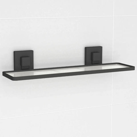 Matte Black Acrylic Suction Bathroom Shelf
