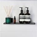 Matte Black Acrylic Suction Bathroom Shelf