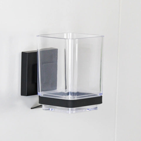 Matte Black Suction Bathroom Tumbler