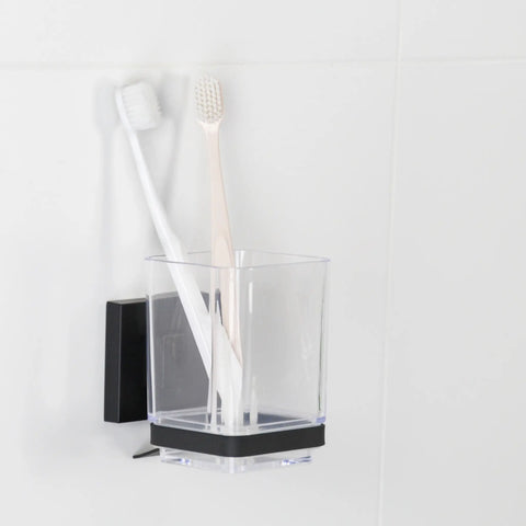 Matte Black Suction Bathroom Tumbler