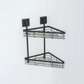 Matte Black Suction Acrylic Shelf Double Corner Caddy