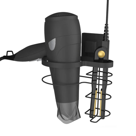 Matte Black Hair Dryer & Straightener Combo Caddy