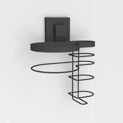 Matte Black Hair Dryer & Straightener Combo Caddy