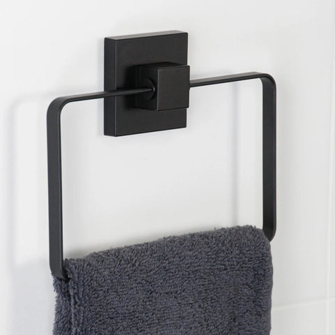 Matte Black Suction Hand Towel Ring
