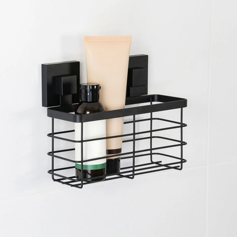 Matte Black Stainless Steel Suction Shower Caddy