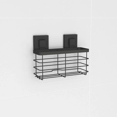 Matte Black Stainless Steel Suction Shower Caddy