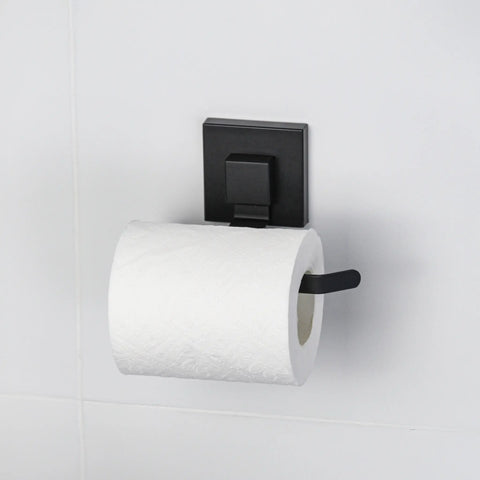 Matte Black Suction Toilet Roll Holder