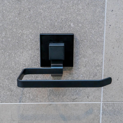 Matte Black Suction Toilet Roll Holder