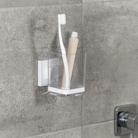 Matte White Suction Bathroom Tumbler