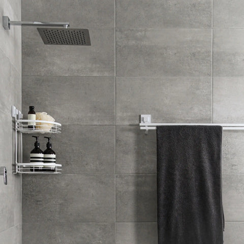 Matte White Suction Double Corner Caddy