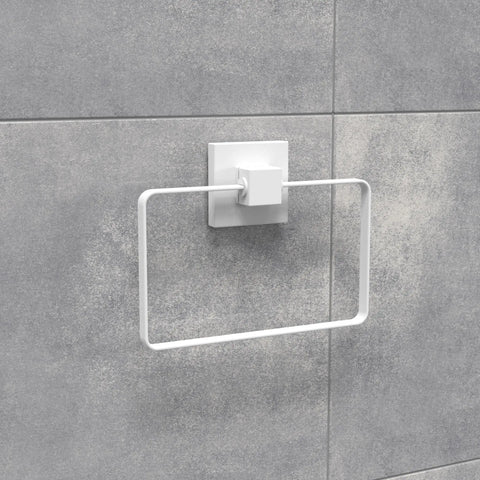 Matte White Suction Hand Towel Ring