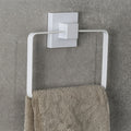 Matte White Suction Hand Towel Ring