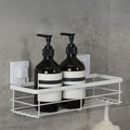 Matte White Stainless Steel Suction Large Shower Caddy