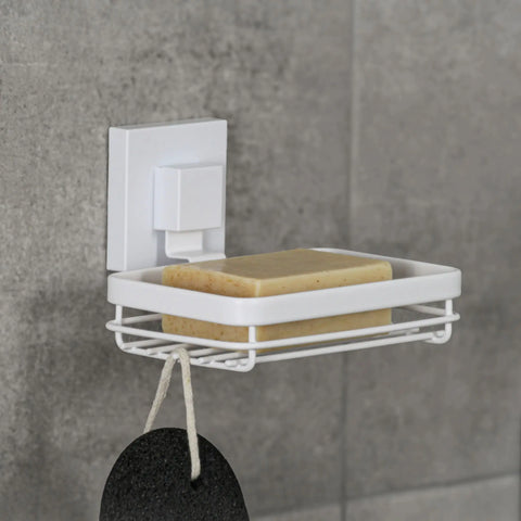 Matte White Suction Soap Dish