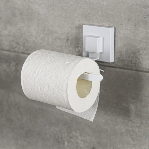 Matte White Suction Toilet Roll Holder