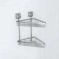 Polished Stainless Steel Suction Acrylic Shelf Double Corner Caddy