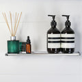 Polished Stainless Steel Acrylic Suction Bathroom Shelf