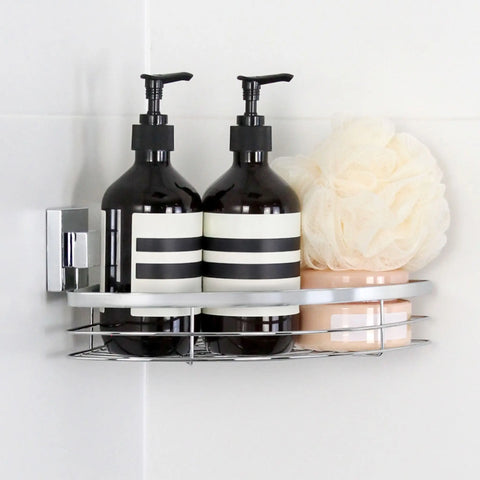 Polished Stainless Steel Suction Corner Caddy