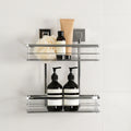 Polished Stainless Steel Double Suction Shower Caddy