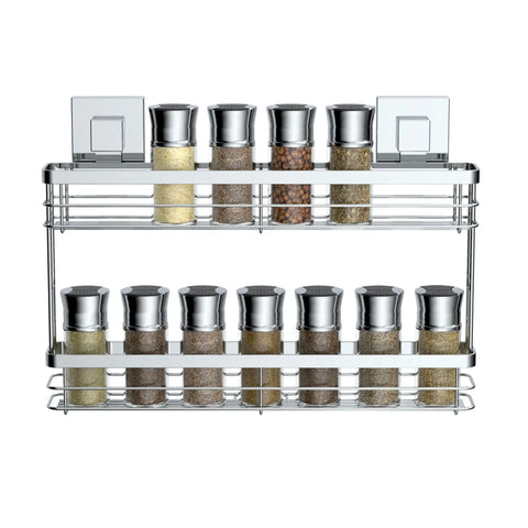 Polished Stainless Steel Double Spice Rack