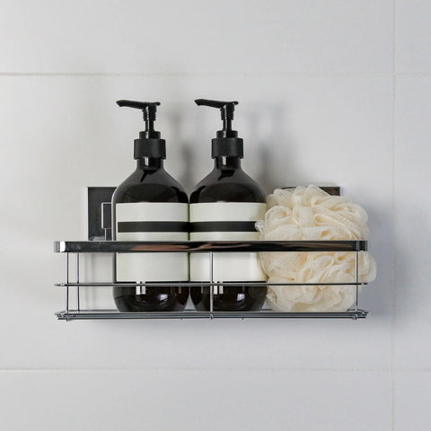 Polished Stainless Steel Suction Large Shower Caddy