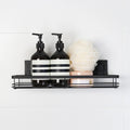 Matte Black Suction Bathroom Shelf