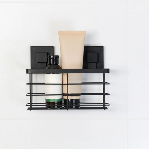 Matte Black Stainless Steel Suction Shower Caddy
