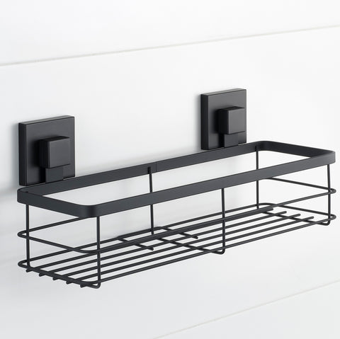 Matte Black Stainless Steel Suction Large Shower Caddy