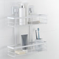 Matte White Double Suction Shower Caddy