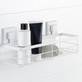 Matte White Stainless Steel Suction Large Shower Caddy