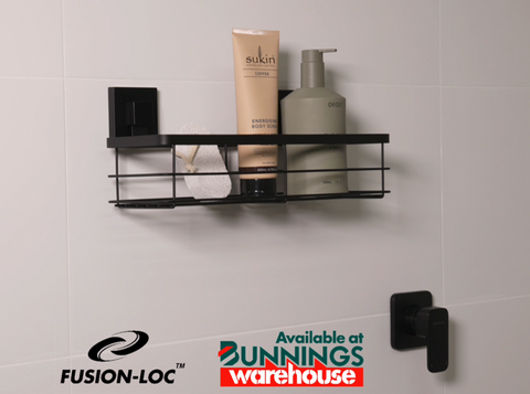 Install a Fusion-Loc Large Black Shower Caddy