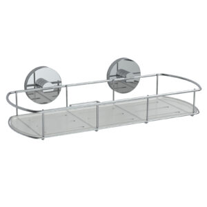 Fusion-Loc 26kg Stainless Steel Suction Frosted Acrylic Corner Shelf